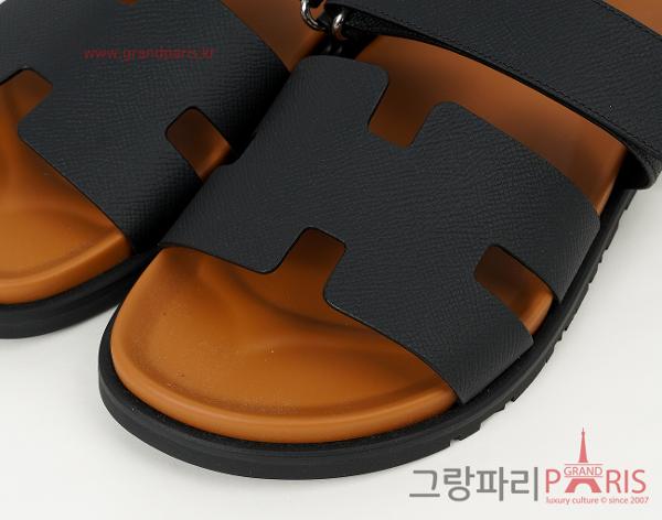 에르메스 시프레 샌들 블랙 내추럴 40 1/2