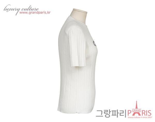 샤넬 레터링 코튼 탑 에크루 블랙 42