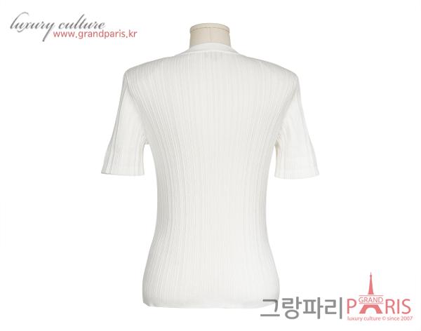 샤넬 레터링 코튼 탑 에크루 블랙 42