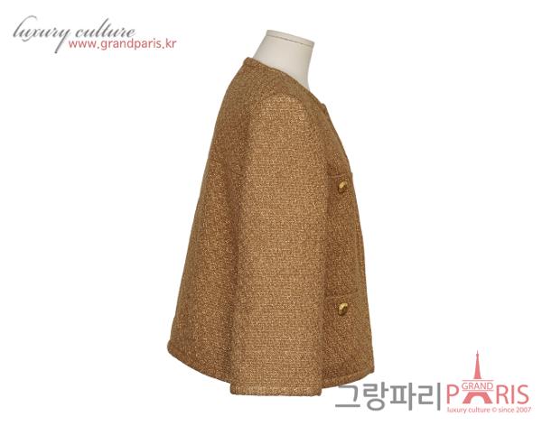 샤넬 트위드 재킷 골드 코퍼 38