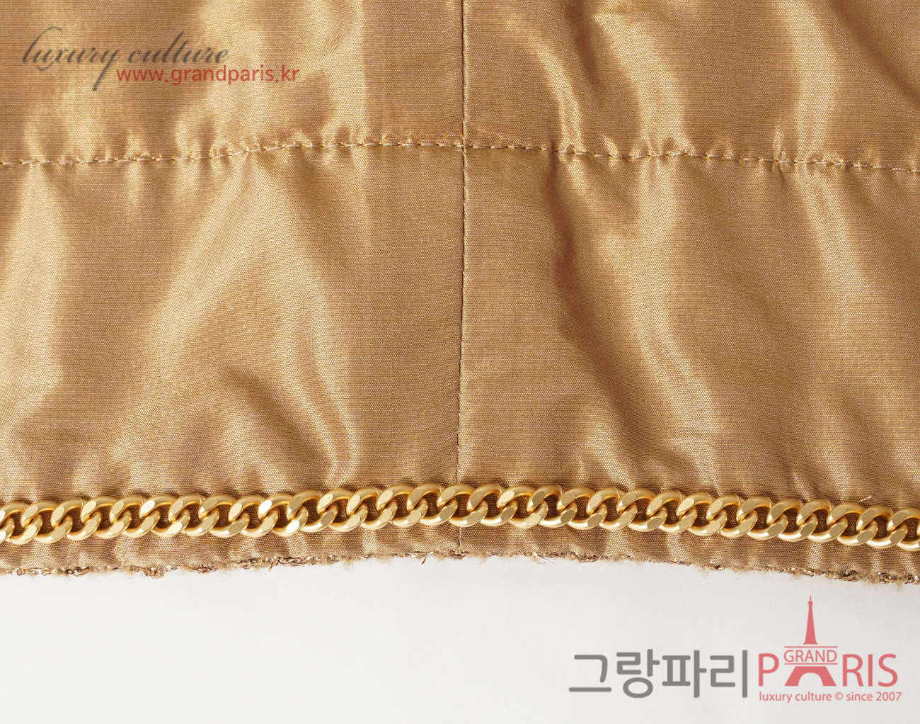 샤넬 트위드 재킷 골드 코퍼 38