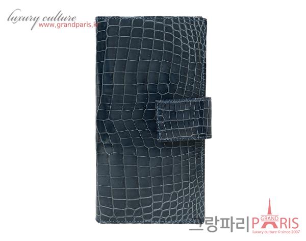 콜롬보 리쎄 크로커다일 장지갑 블루