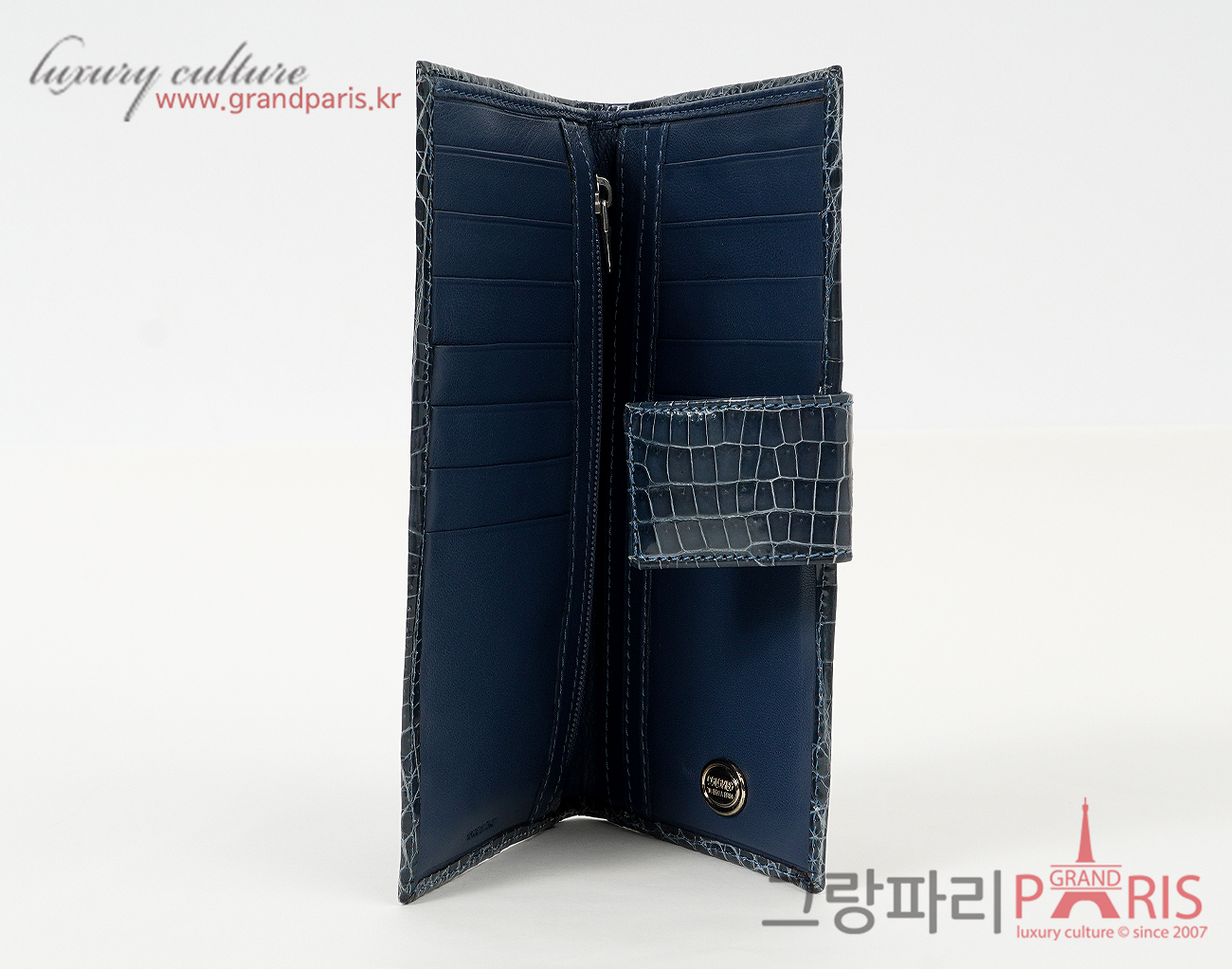 콜롬보 리쎄 크로커다일 장지갑 블루