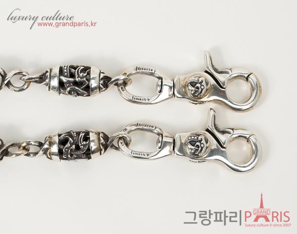 크롬하츠 셀틱 롤러 클립 숏 월렛 체인 실버