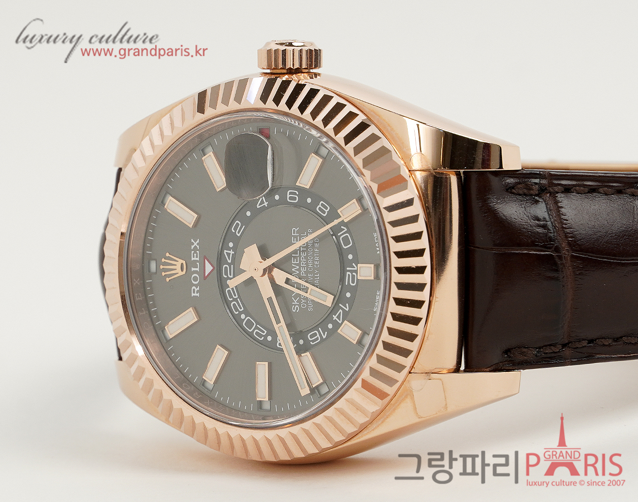 로렉스 스카이드웰러 42mm 로즈골드 다크 로듐 다이얼 326135