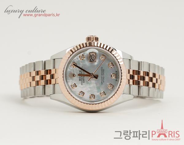 로렉스 레이디 데이저스트 28mm 로즈골드 콤비 마더오브펄 10P 279171