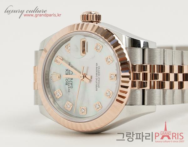 로렉스 레이디 데이저스트 28mm 로즈골드 콤비 마더오브펄 10P 279171