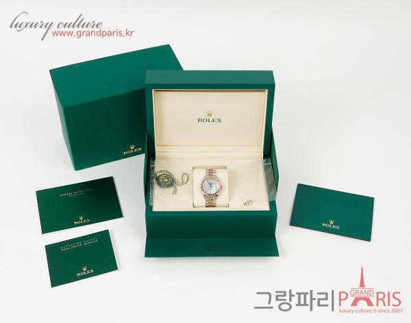 로렉스 레이디 데이저스트 28mm 로즈골드 콤비 마더오브펄 10P 279171