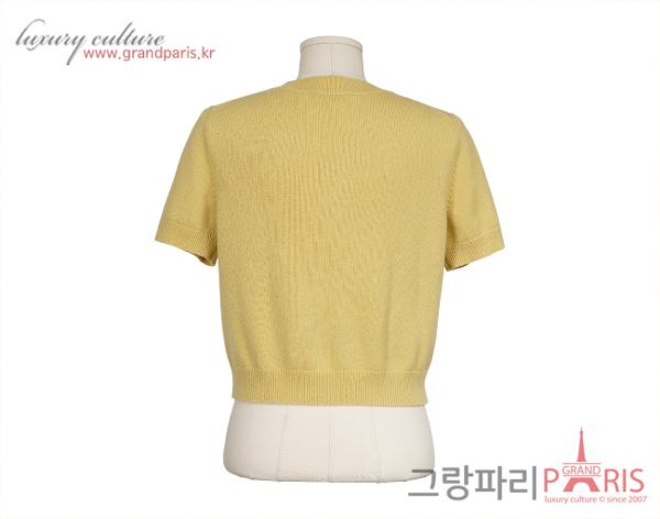 샤넬 캐시미어 숏슬리브 가디건 라이트 옐로우 40