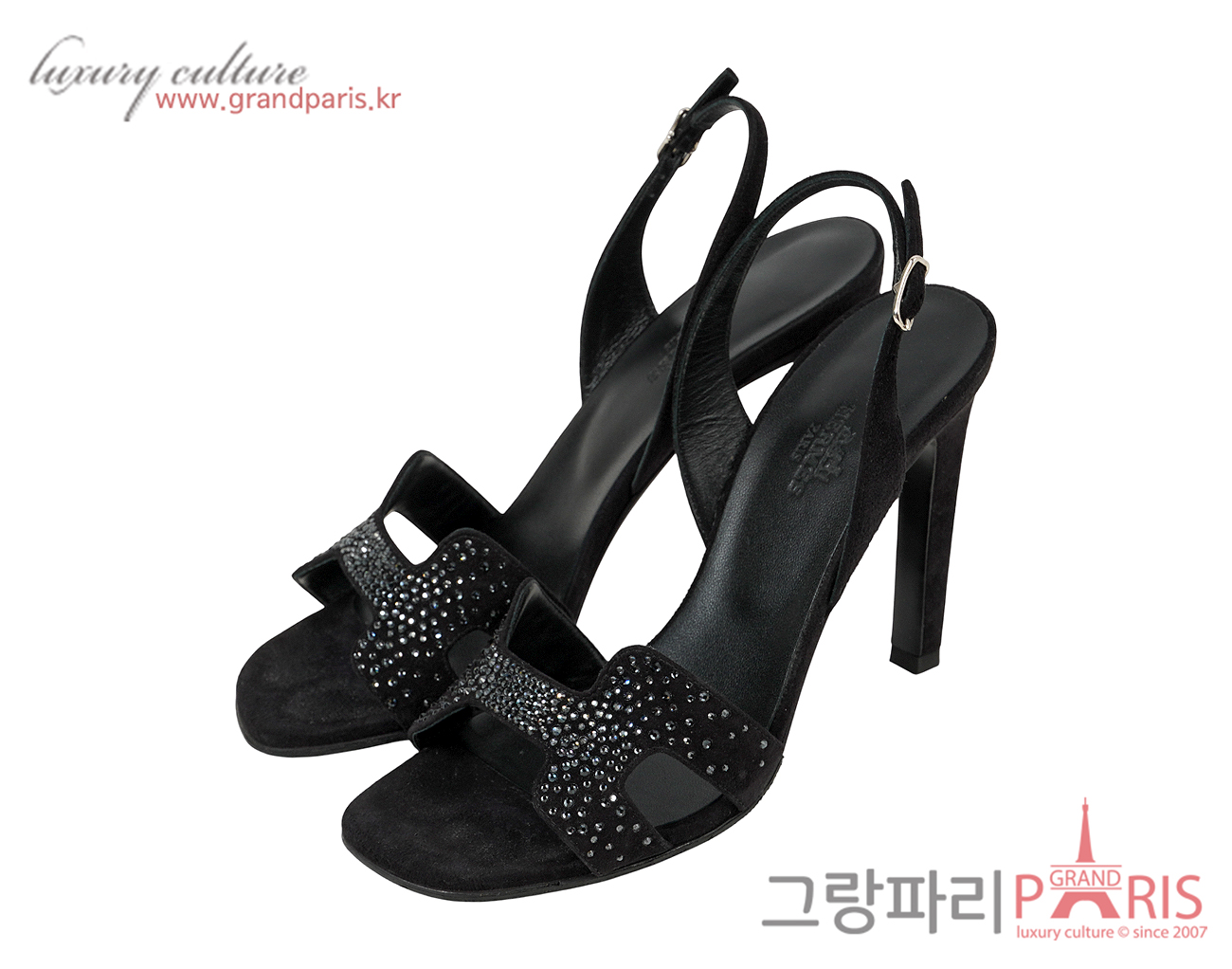 에르메스 엘라 105 샌들 블랙 36