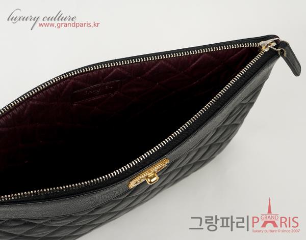 샤넬 마드모아젤 클러치 미듐 블랙 금장