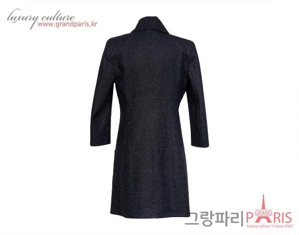 샤넬 더블 크레이프 드레스 이리데슨트 네이비 42