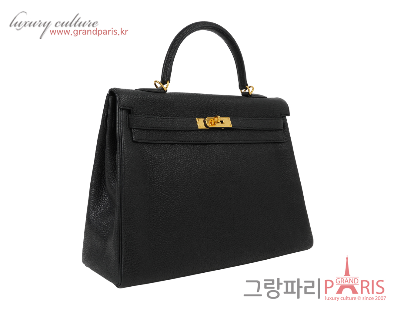 에르메스 켈리 35 블랙 금장 P