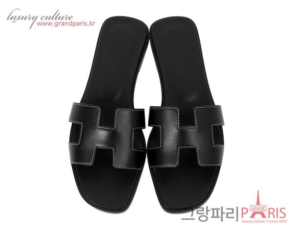 에르메스 오란 샌들 블랙 36 1/2