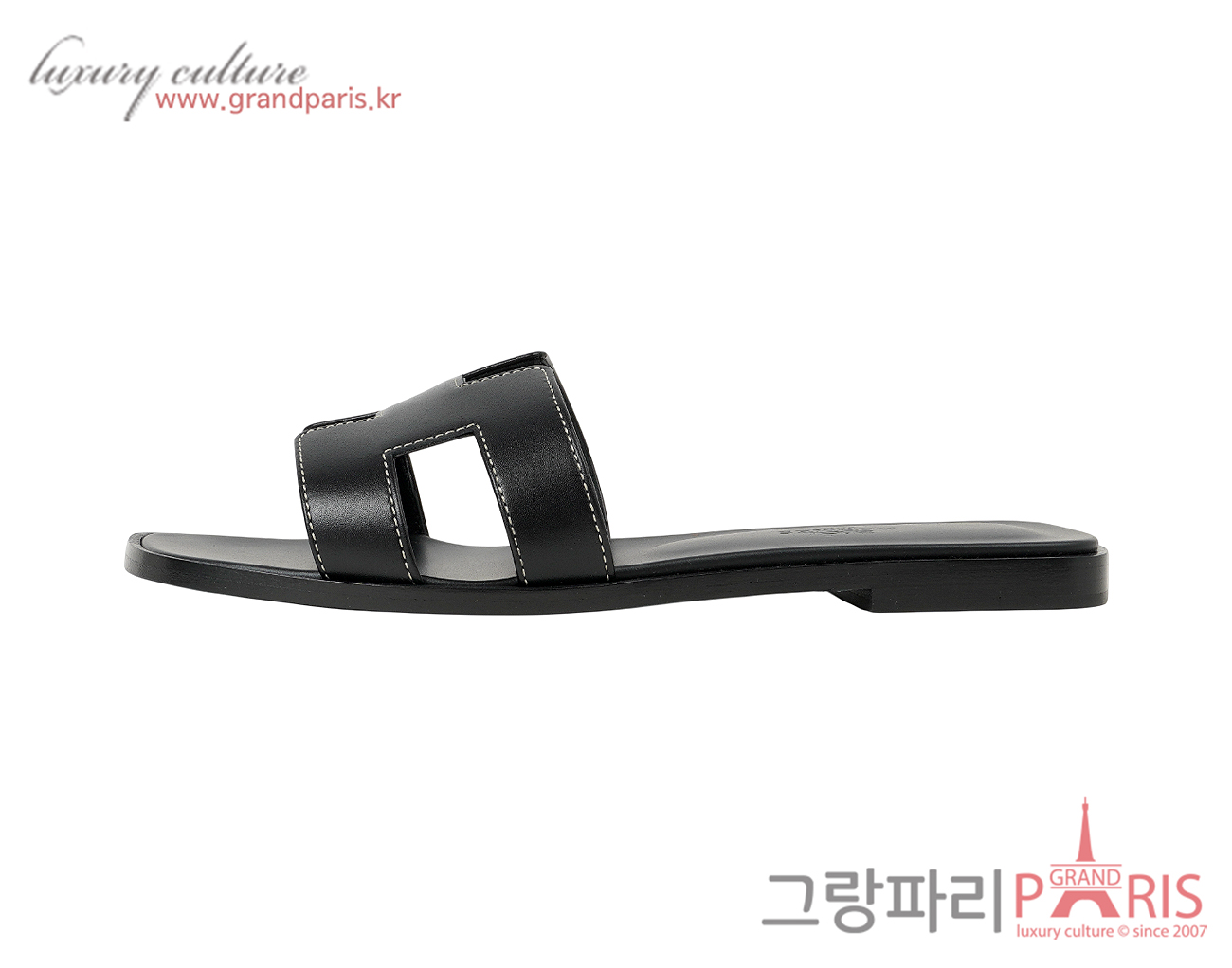 에르메스 오란 샌들 블랙 36 1/2