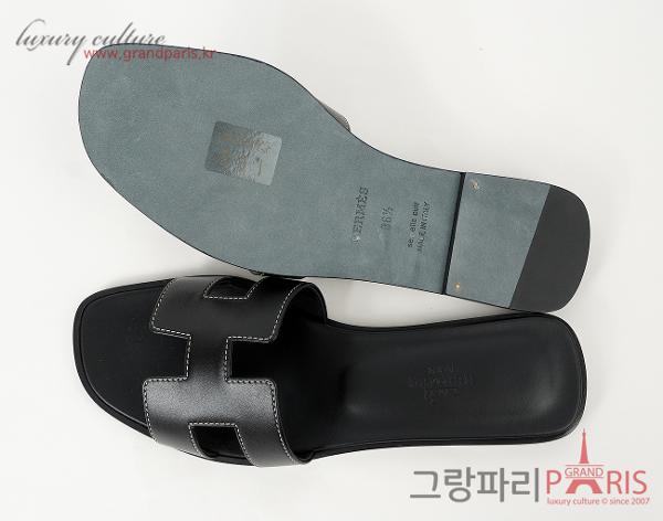 에르메스 오란 샌들 블랙 36 1/2