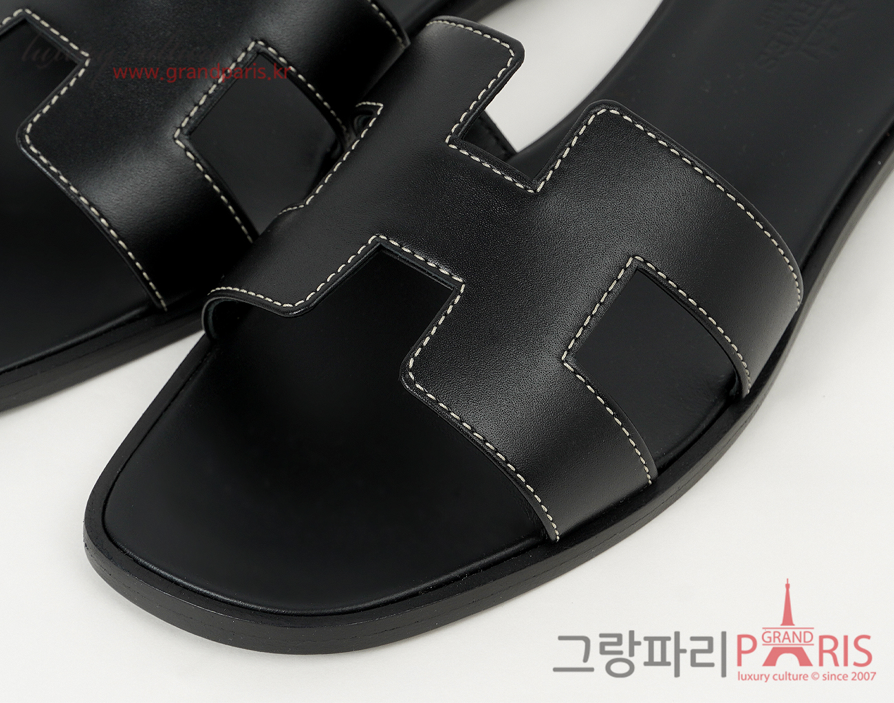 에르메스 오란 샌들 블랙 36 1/2