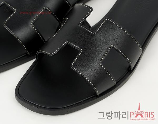 에르메스 오란 샌들 블랙 36 1/2