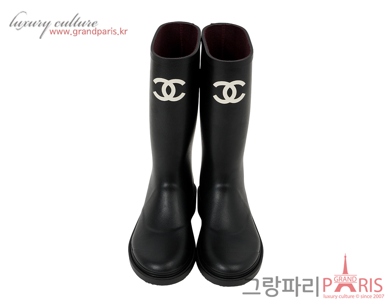 샤넬 카우초크 러버 레인부츠 블랙 37