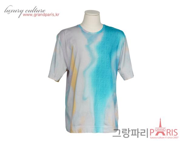 펜디 어스 모노그램 타이다이 티셔츠 블루 멀티컬러 XL