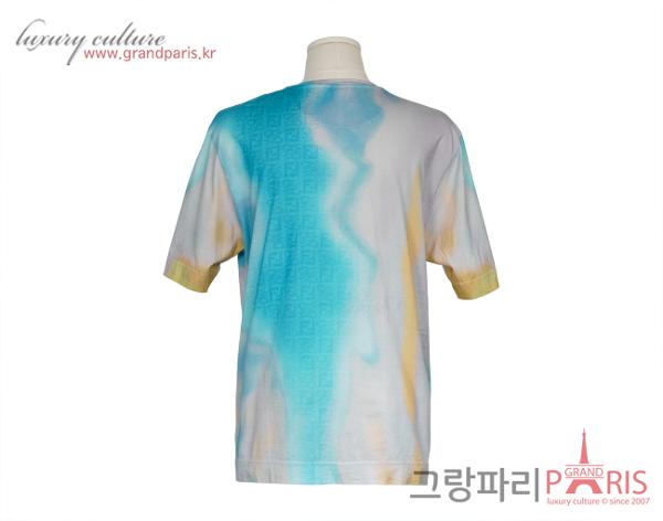 펜디 어스 모노그램 타이다이 티셔츠 블루 멀티컬러 XL