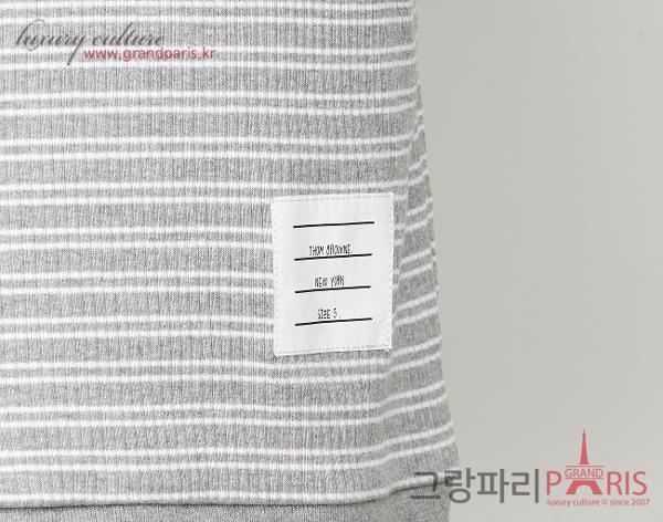 톰브라운 스트라이프 립 커프 숏슬리브 티셔츠 라이트 그레이 5
