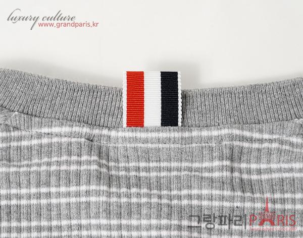 톰브라운 스트라이프 립 커프 숏슬리브 티셔츠 라이트 그레이 5