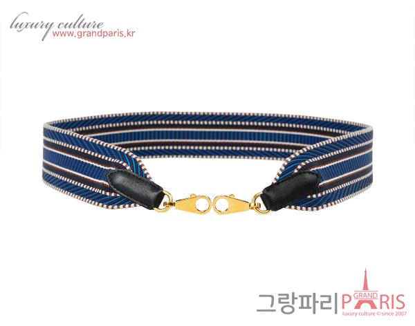 에르메스 상글 카발 50mm 백 스트랩 블루 젤리지 인디고 블랙 금장 85