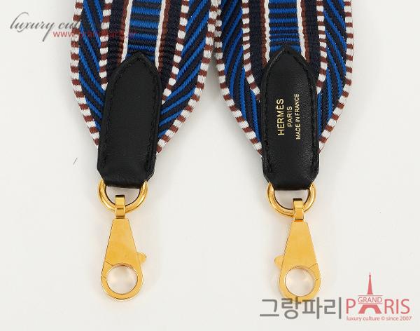 에르메스 상글 카발 50mm 백 스트랩 블루 젤리지 인디고 블랙 금장 85