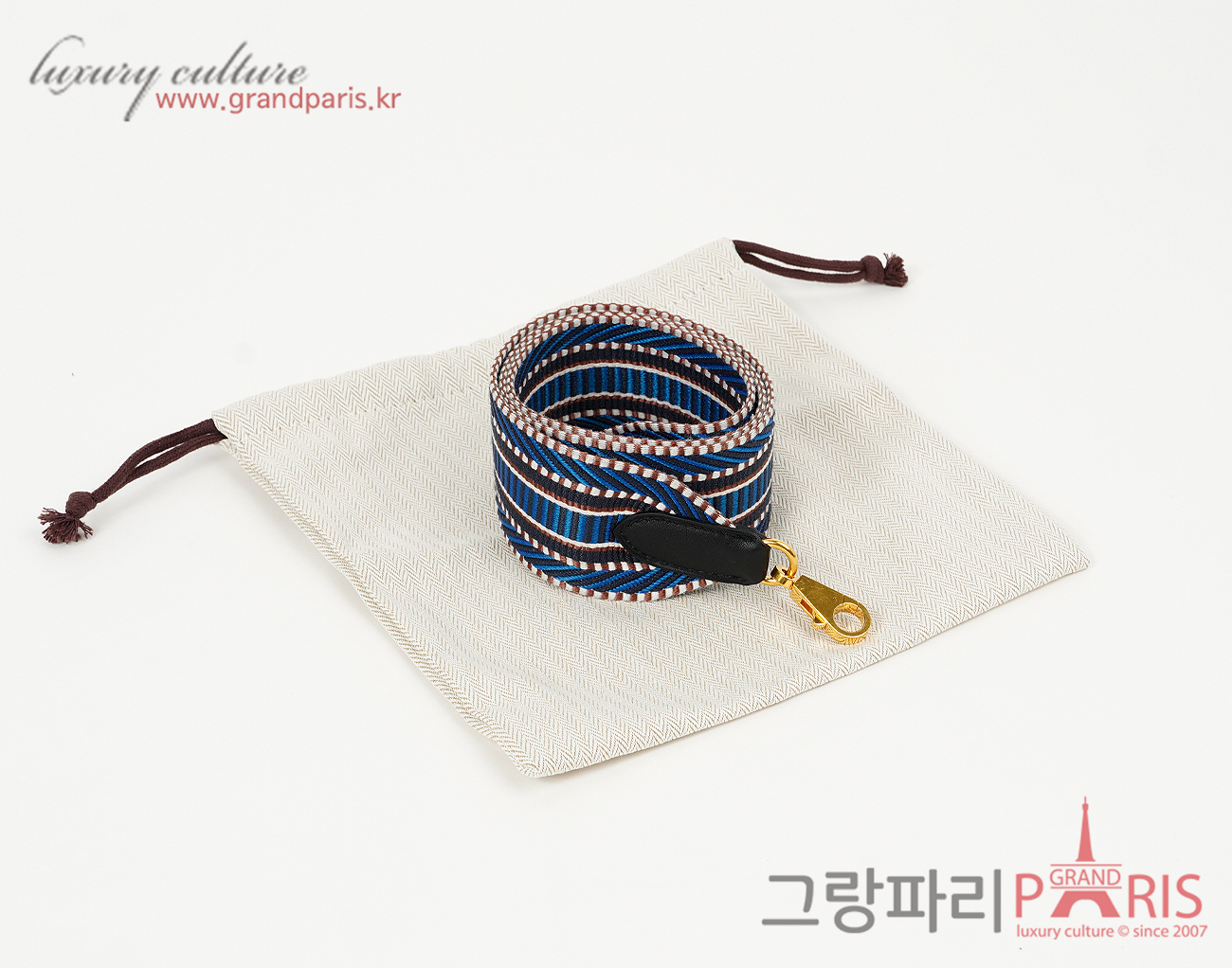 에르메스 상글 카발 50mm 백 스트랩 블루 젤리지 인디고 블랙 금장 85