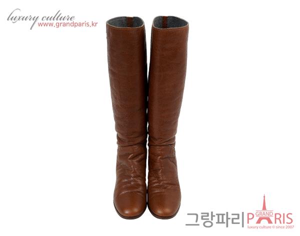 샤넬 CC 롱 부츠 브라운 38C