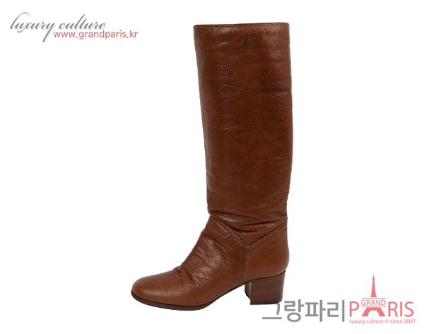 샤넬 CC 롱 부츠 브라운 38C