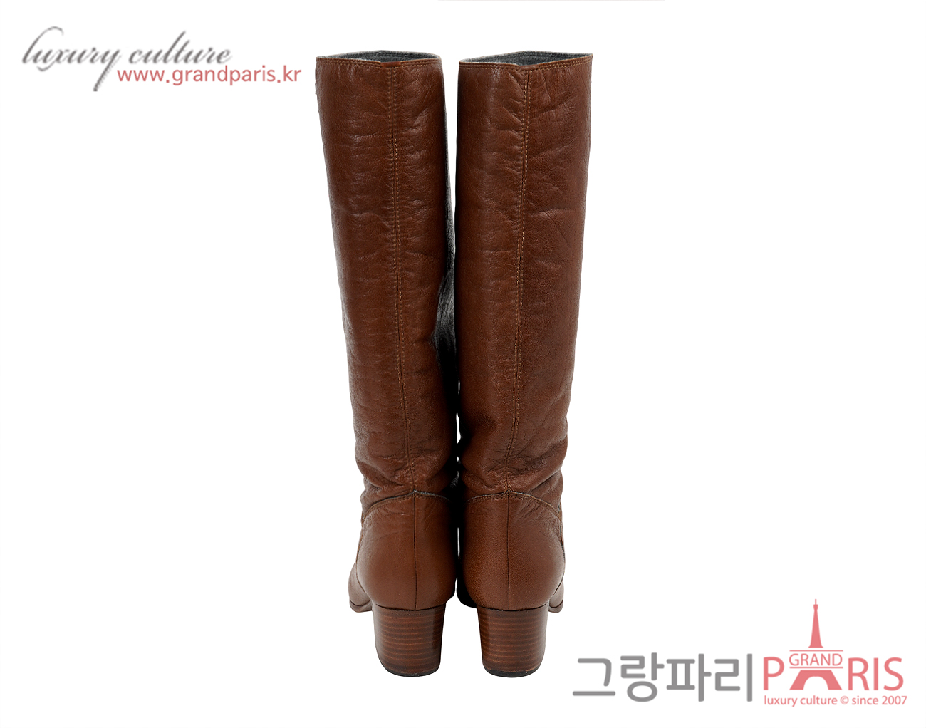 샤넬 CC 롱 부츠 브라운 38C