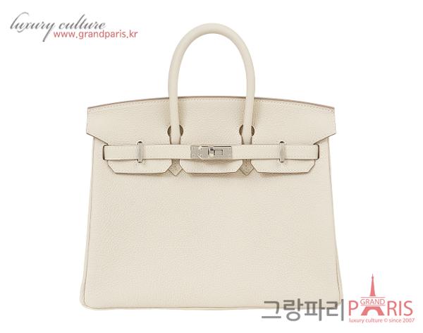 에르메스 벌킨 25 크레 은장 W