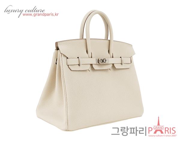 에르메스 벌킨 25 크레 은장 W