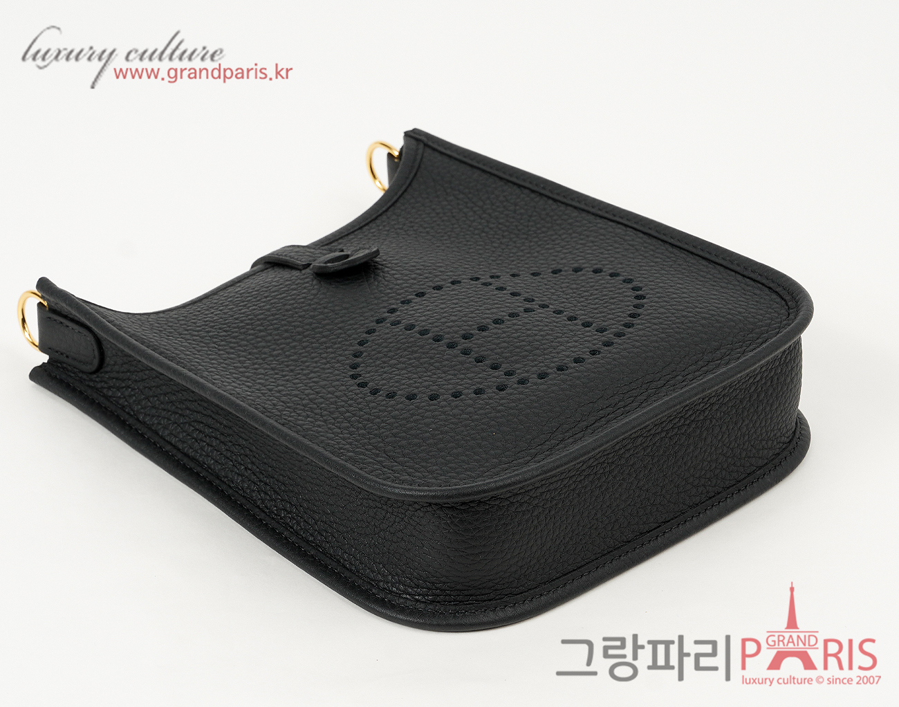 에르메스 미니 에블린 블랙 금장 K