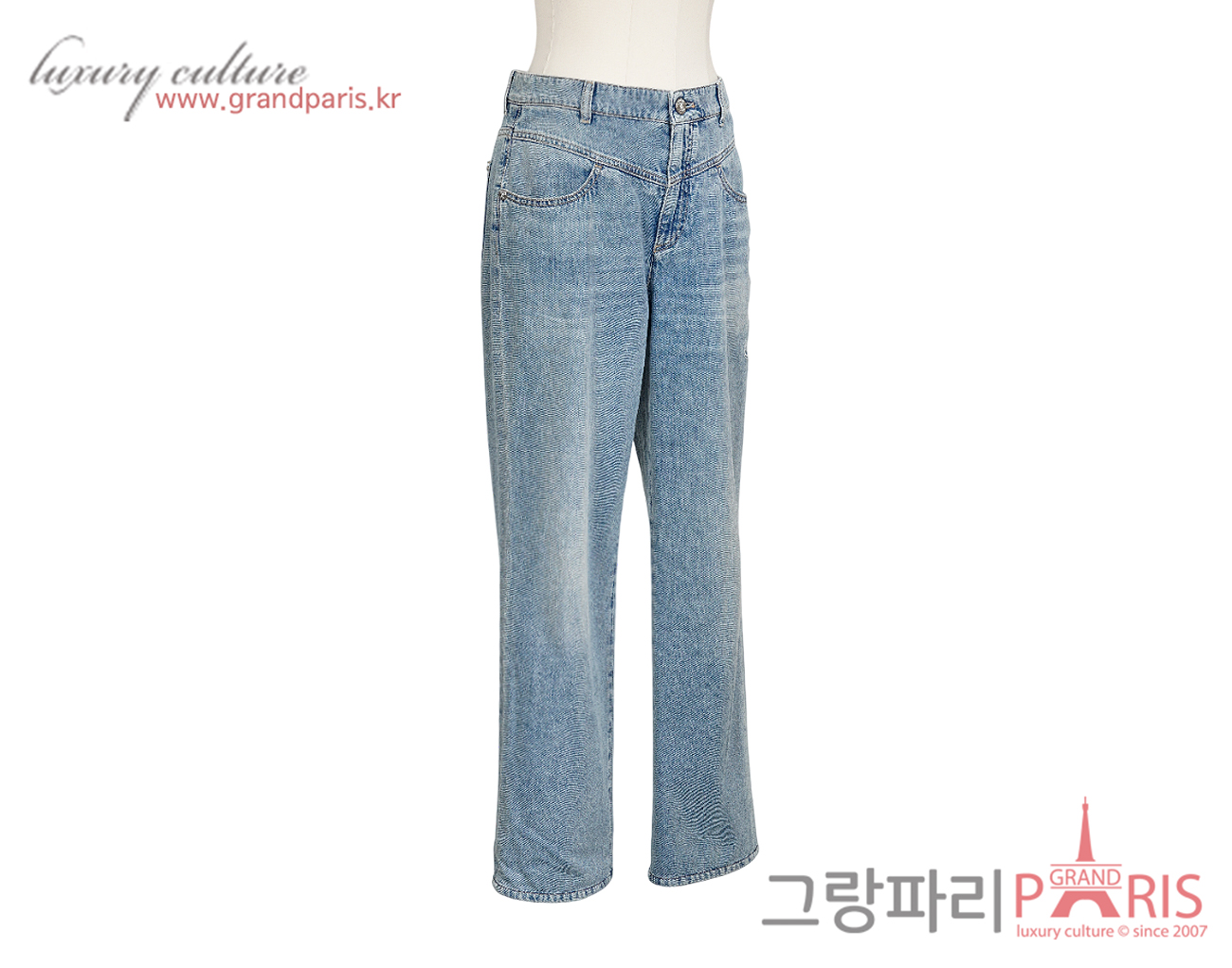 샤넬 25M 코코비치 자수 데님 진 블루 38
