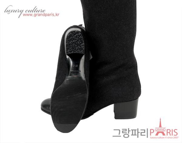 샤넬 펠트 롱 부츠 블랙 37C