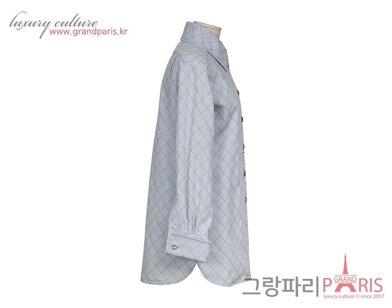 샤넬 퀼티드 데님 재킷 라이트 블루 36