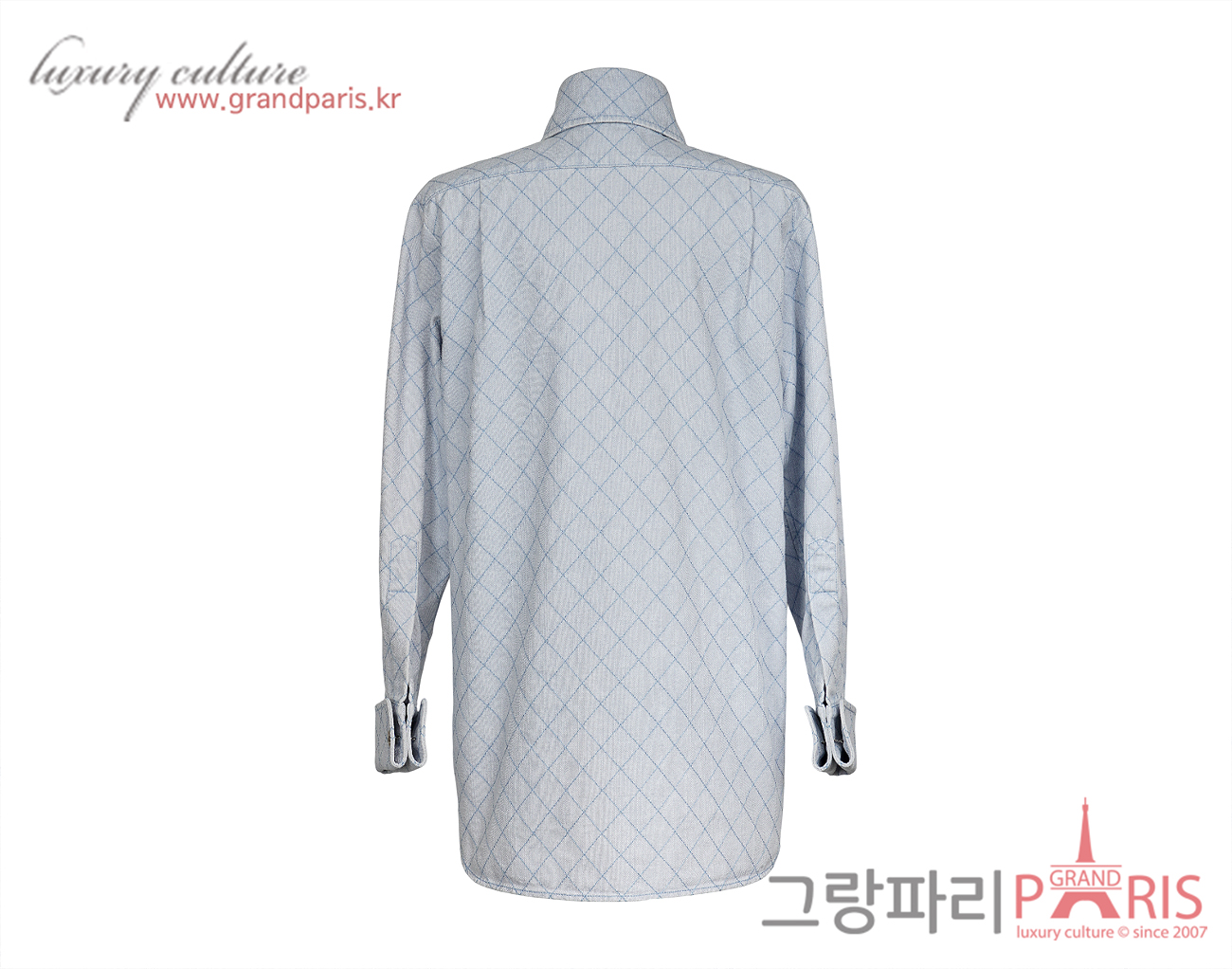 샤넬 퀼티드 데님 재킷 라이트 블루 36