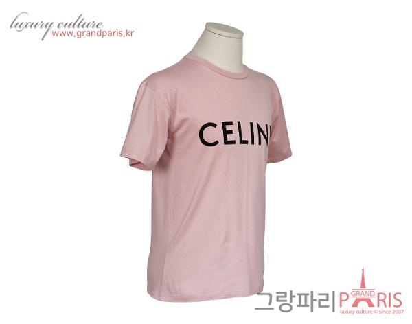 셀린느 루즈 티셔츠 빈티지 핑크 블랙 S