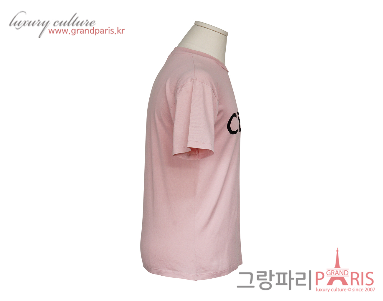 셀린느 루즈 티셔츠 빈티지 핑크 블랙 S
