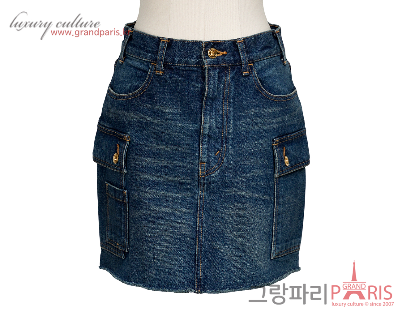 셀린느 데님 카고 미니 스커트 다크 유니온 워시 26
