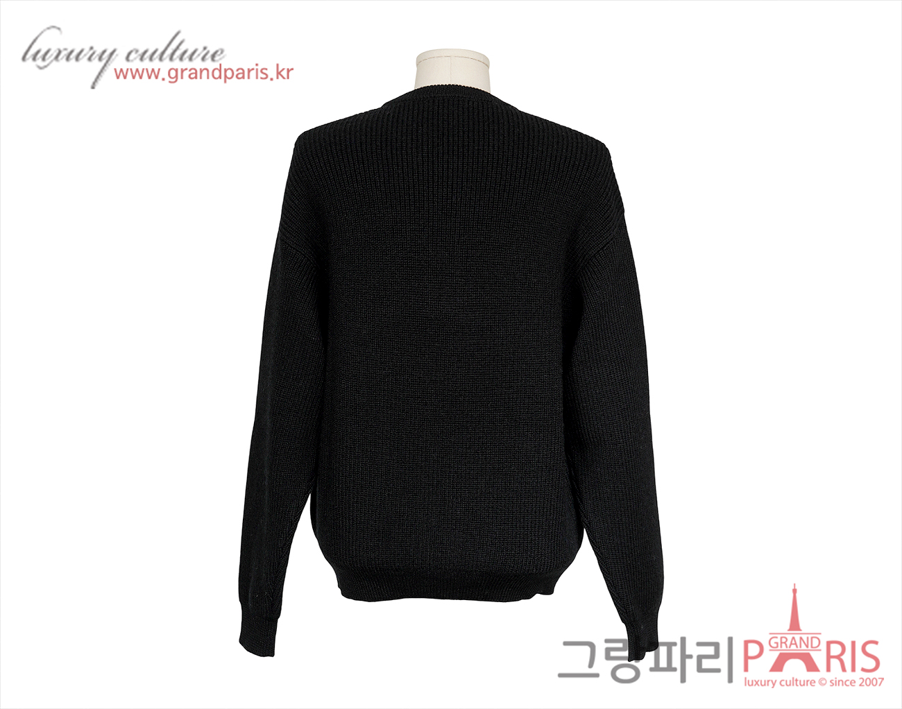 셀린느 트리옹프 리브드 크루넥 스웨터 블랙 S
