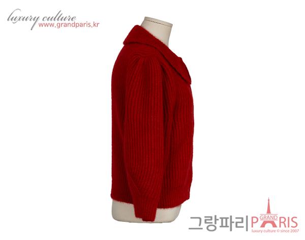 셀린느 모헤어 프릴 카라 가디건 레드 L