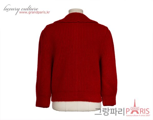 셀린느 모헤어 프릴 카라 가디건 레드 L