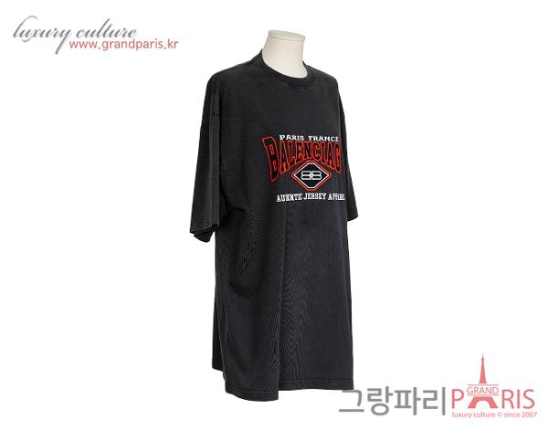 발렌시아가 B 어센틱 오버사이즈 티셔츠 블랙 M