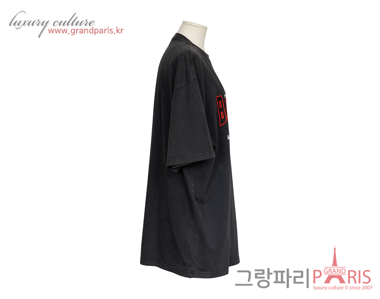 발렌시아가 B 어센틱 오버사이즈 티셔츠 블랙 M