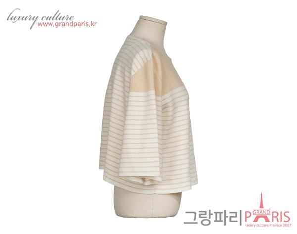 끌로에 스트라이프 크롭 스웨터 베이지 에크루 XS