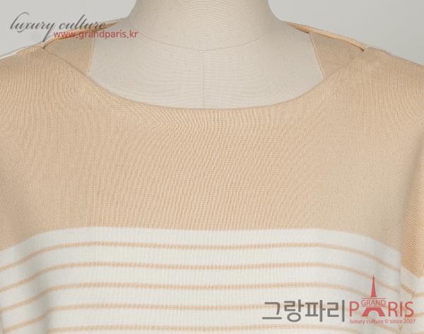 끌로에 스트라이프 크롭 스웨터 베이지 에크루 XS